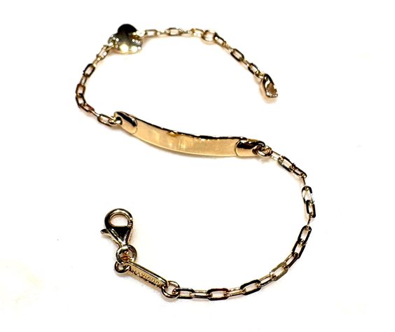 Pulsera Sommer Niño 9KT in Oro amarillo 9K BIMBA TARGA CUORE MB DD/Z 2.20 G - 9K BIMBA TARGA CUORE MB DD/Z 2.20 G